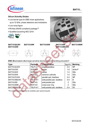 BAT 15-07LRH E6327 datasheet  